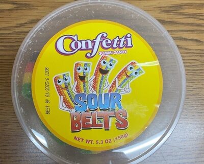 CONFETTI SOUR BELTS 5.3oz