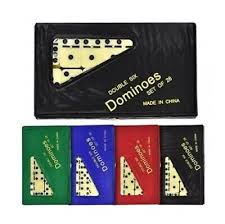 Premium Double Six Dominoes set in colorful packaging, perfect for family game nights and strategic play.