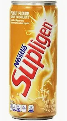 Nestle Supligen Peanut 9.8oz can, protein-rich drink with creamy peanut flavor for energy and nutrition.