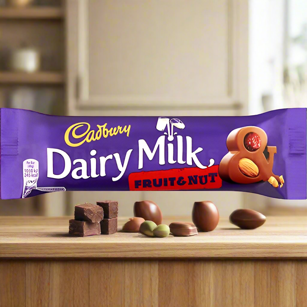 CADBURY CHOCOLATE BAR FRUIT AND NUT 49gr (2 PACK)