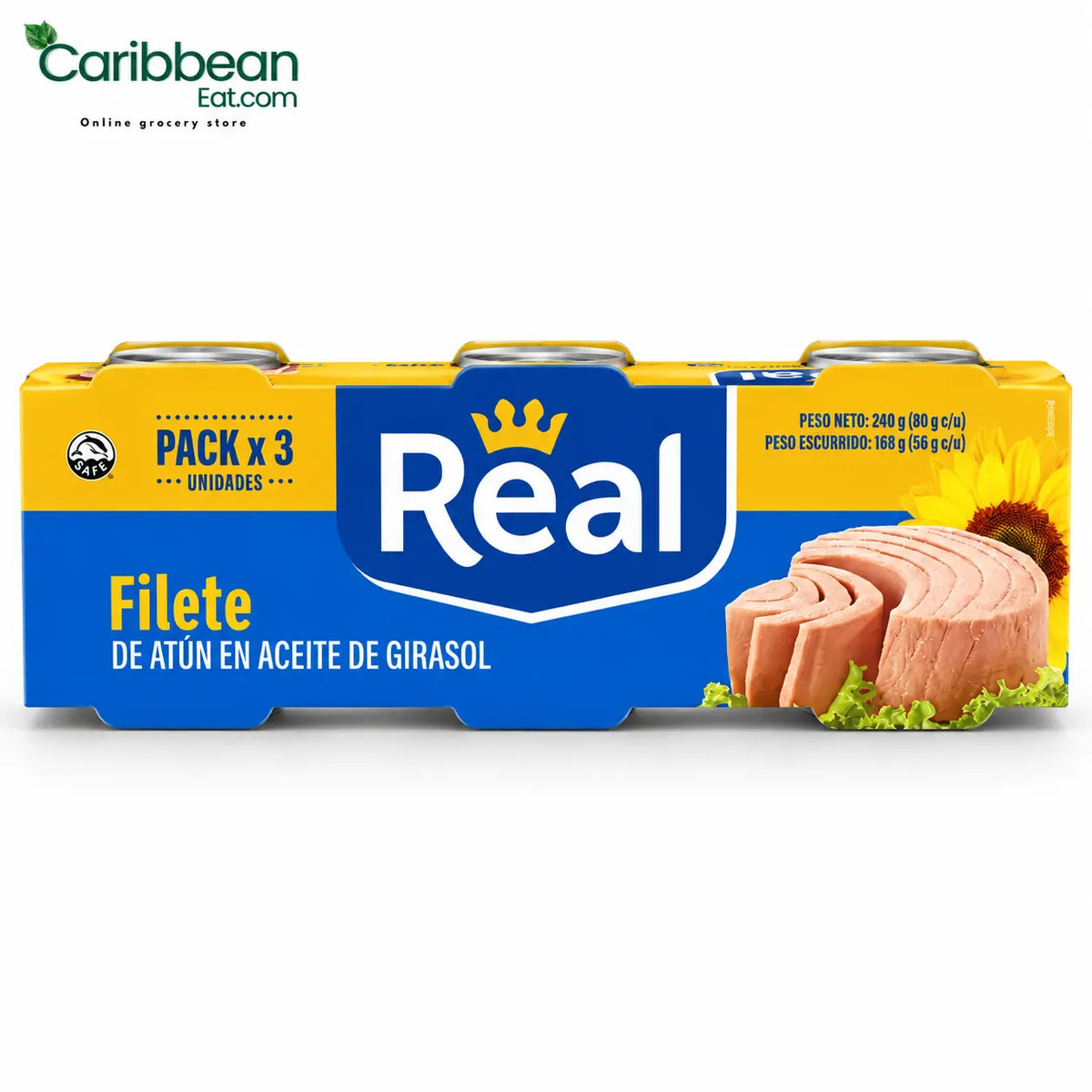 Real Tuna in Sunflower Oil 80gr (3 Pack)