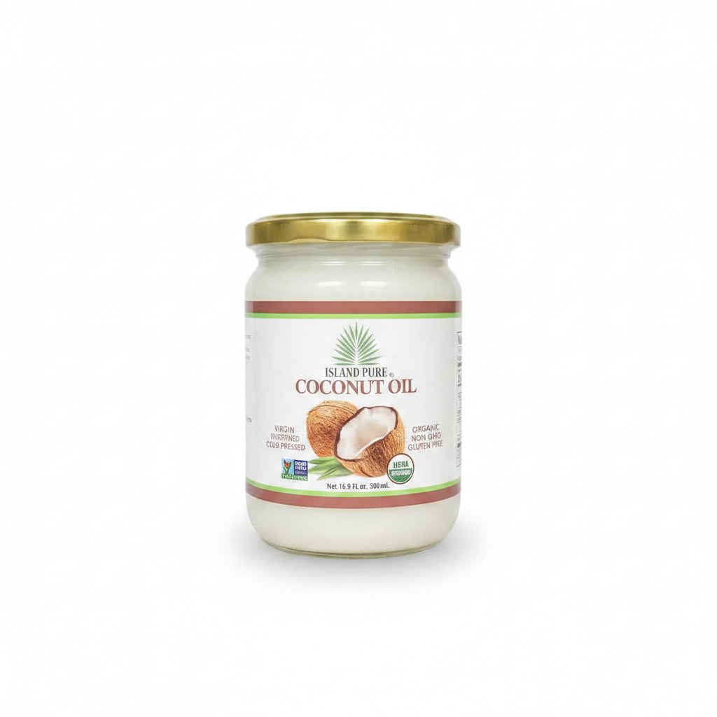 Island Pure Organic Virgin Coconut Oil bottle, 500ml