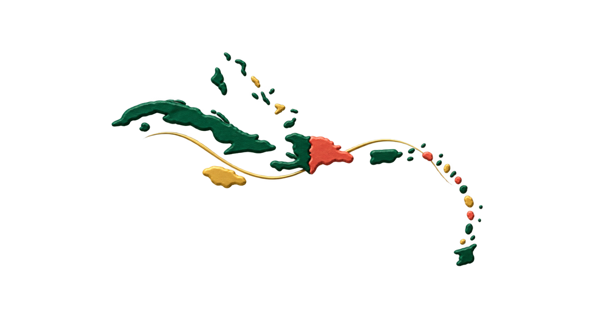 West Indies Countries collection, Caribbean archipelago symbol on transparent background
