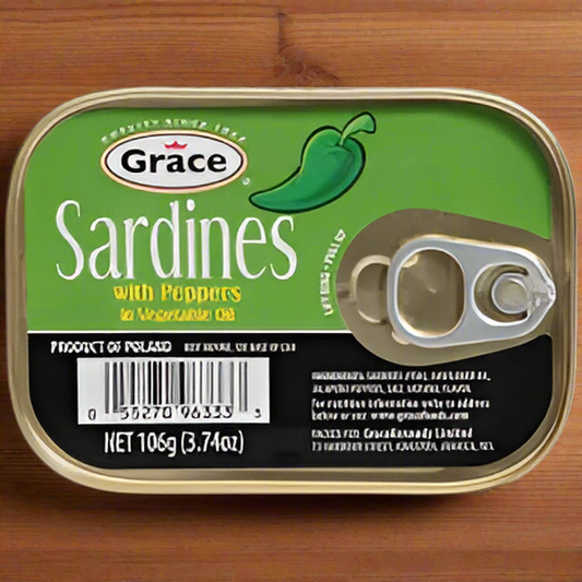 Grace Sardines in Oil with Pepper 3.74 oz (3 Pack)