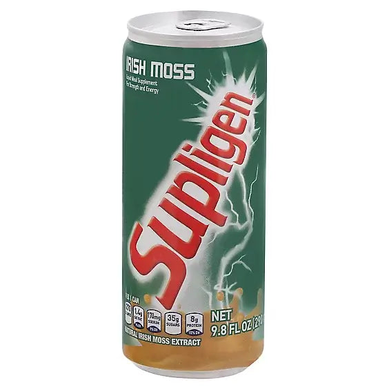 Nestle Supligen Irish Moss 9.8oz can, energy-boosting drink with natural Irish moss extract.