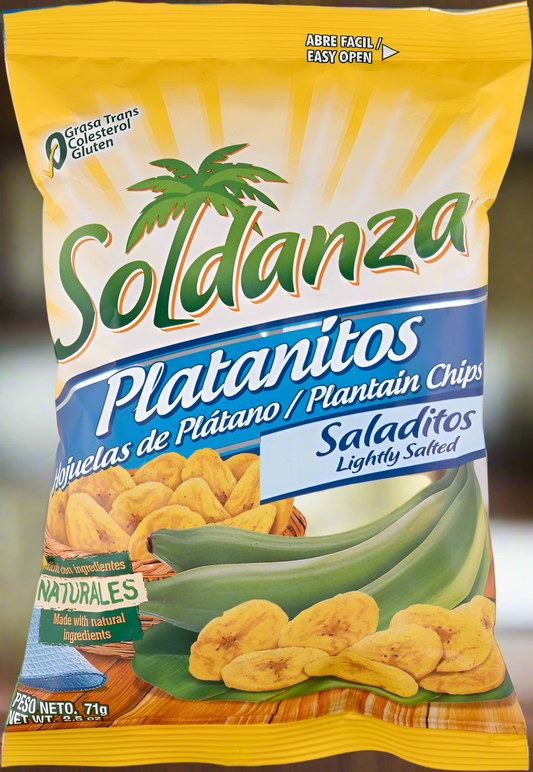 Soldanza Plantain Chips Lightly Salted 2.5 oz (3 Pack)