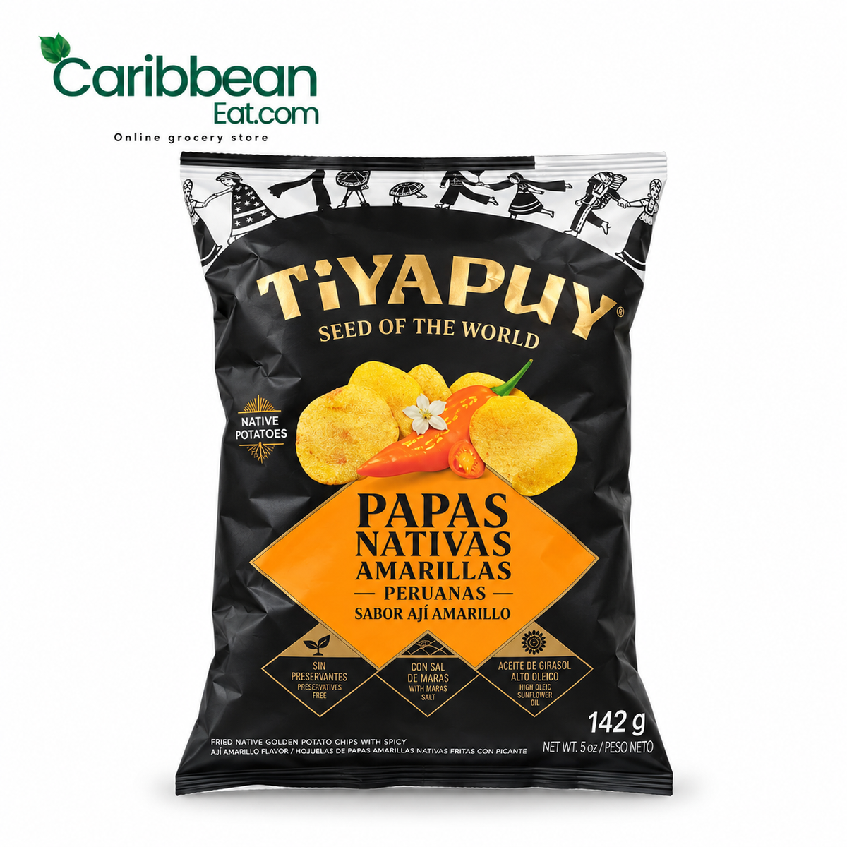 Tiyapuy Papas Nativas Amarillas Sabor Ají Amarillo 142g