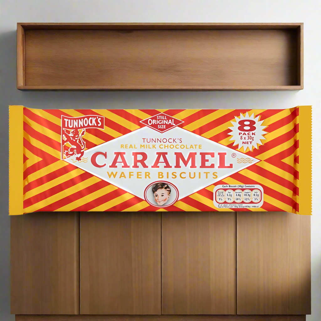 TUNNOCK'S MILK CHOCOLATE CARAMEL BISCUITS (8 PACK)
