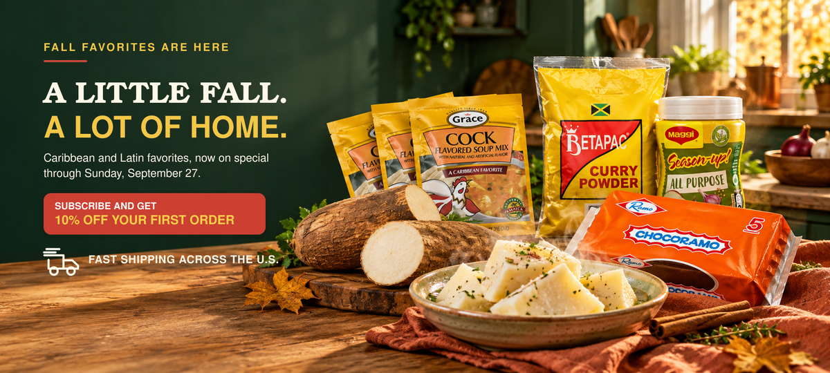 A Little Fall. A Lot of Home. Caribbean and Latin favorites photographed in a warm autumn kitchen with freshly prepared Jamaican white yam.