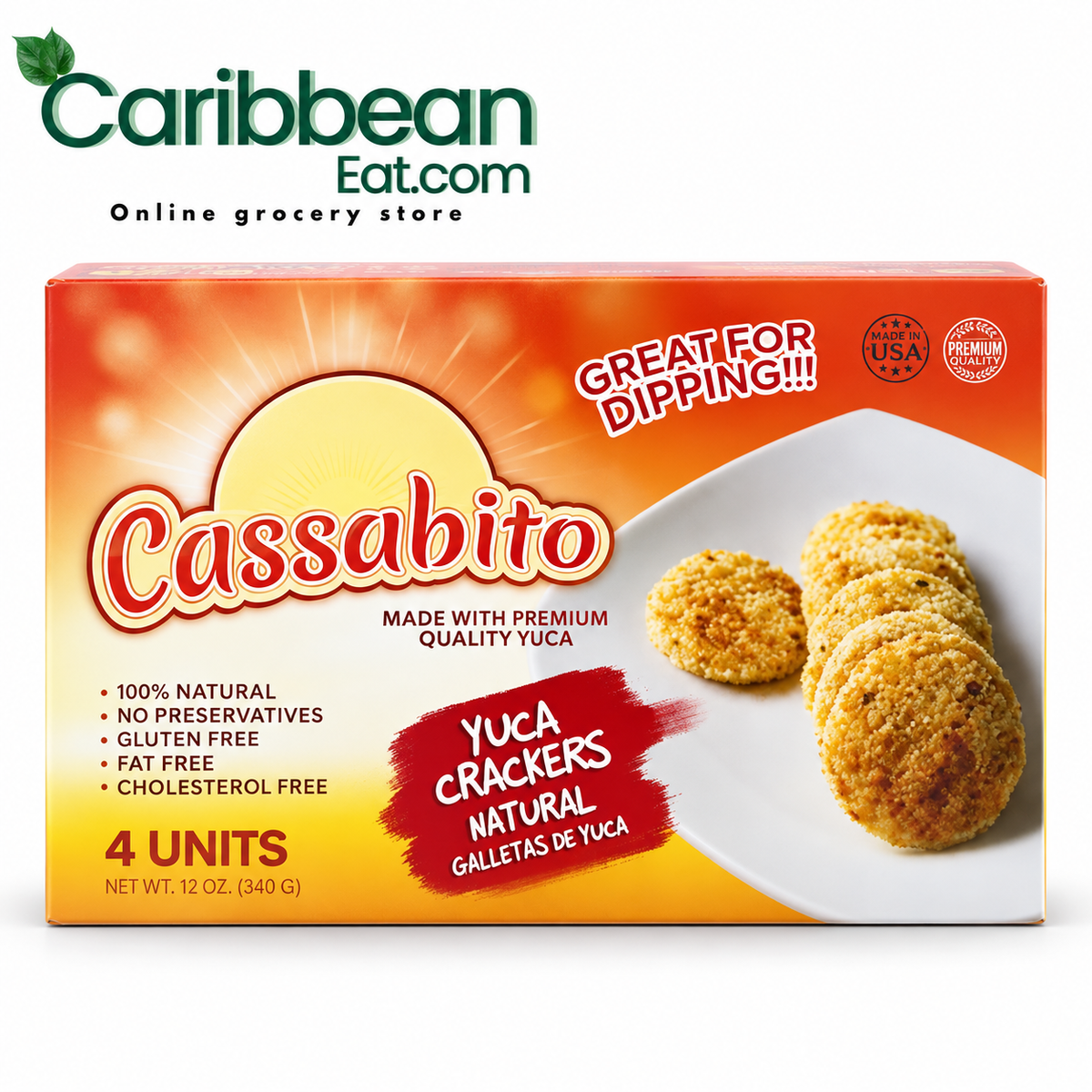 Casabito Cassava Garlic Crackers 4 Count 12 oz