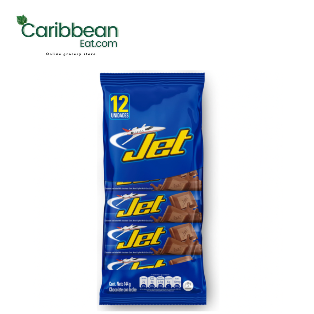 Chocolatina Jet Milk 10 CT, authentic Colombian milk chocolate.