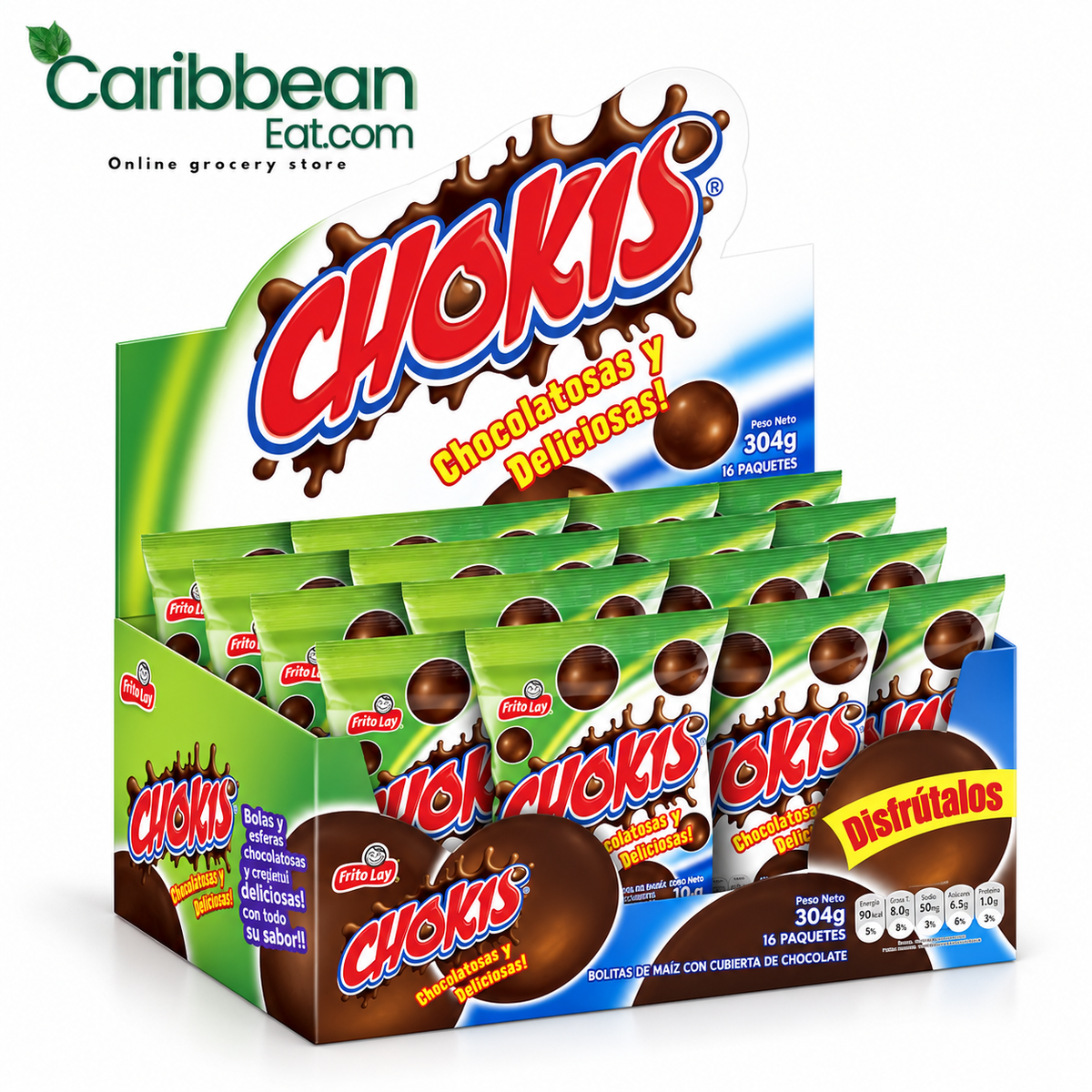 Chokis Bolitas de Maíz Chocolate 16 Pack