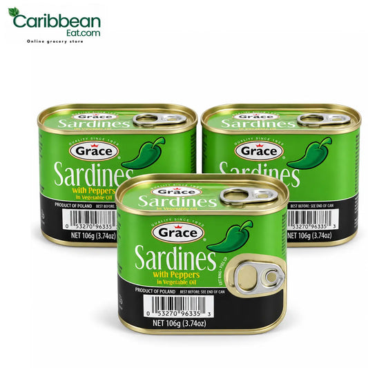 Grace Sardines in Oil with Pepper 3.74 oz (3 Pack)