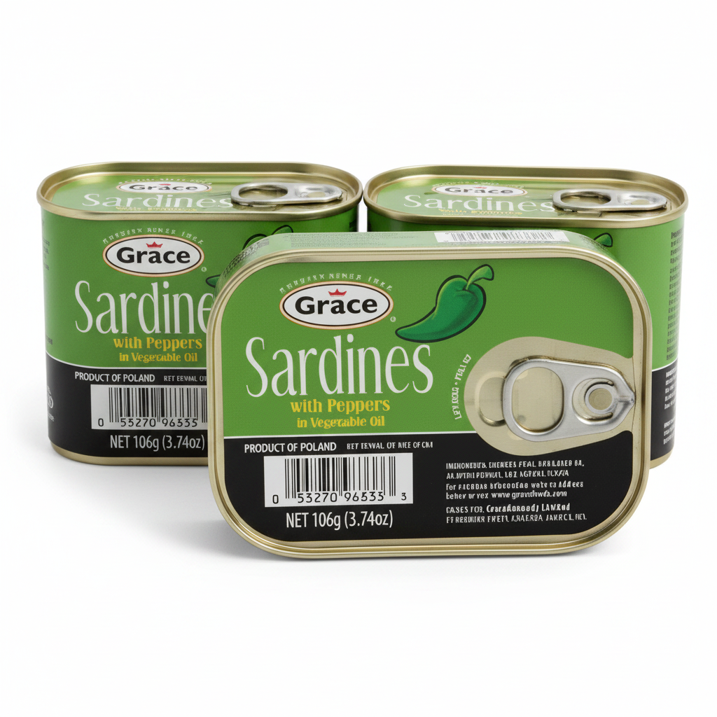 Grace sardines in oil with pepper 3.74 oz 3 pack