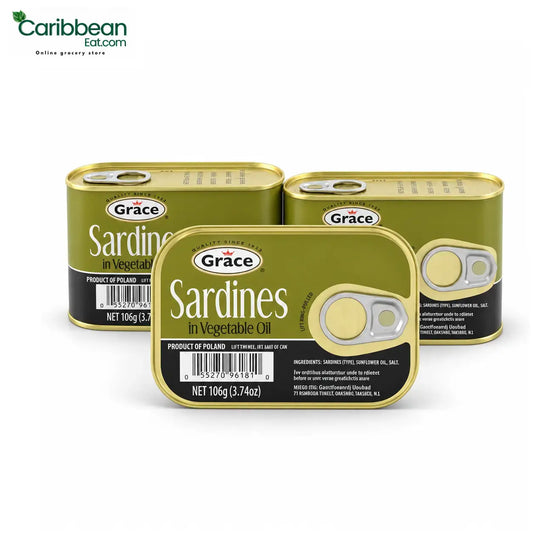 Grace Sardines in Vegetable Oil 3.74 oz (3 Pack)