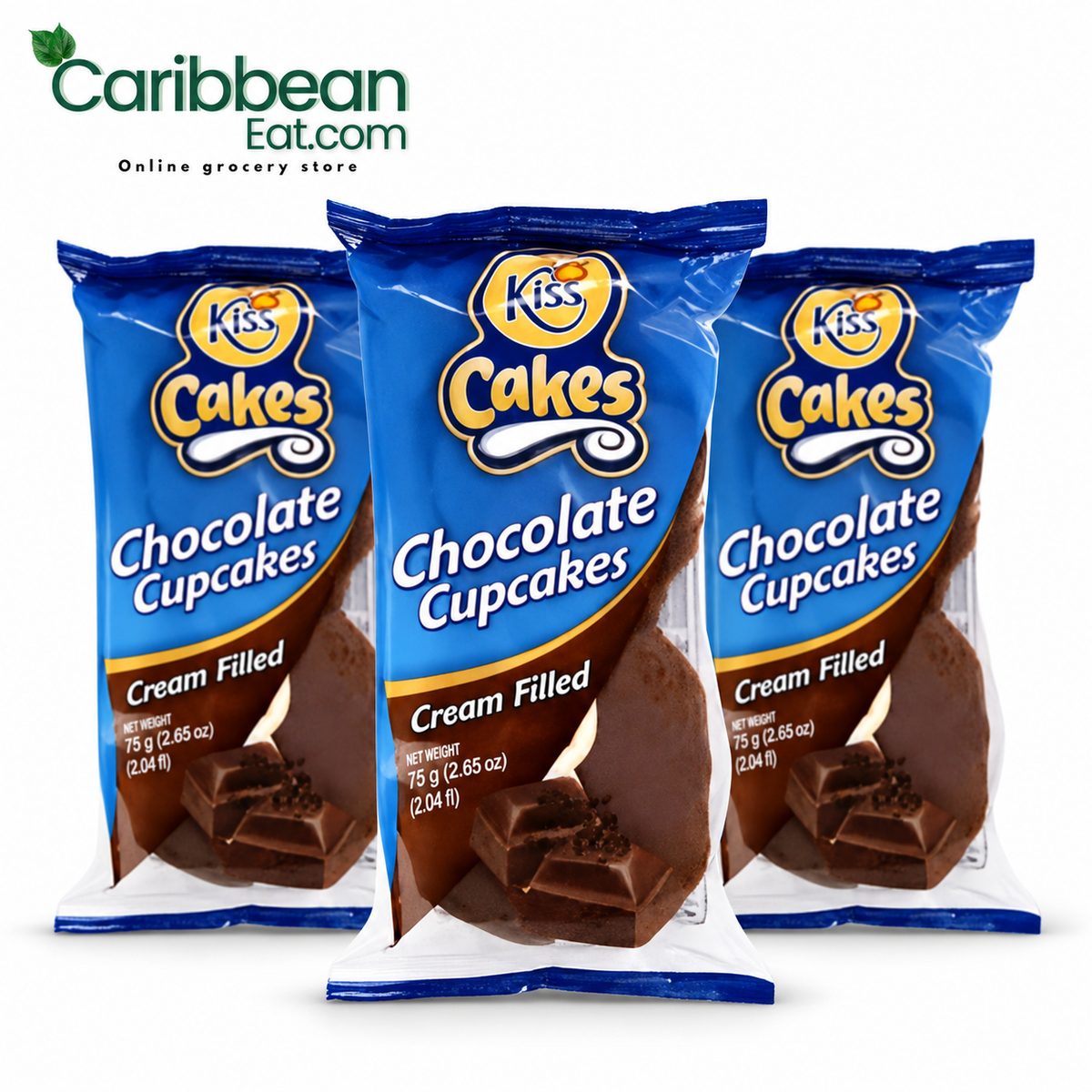 Kiss Cakes Chocolate Cupcakes 75 g three-pack
