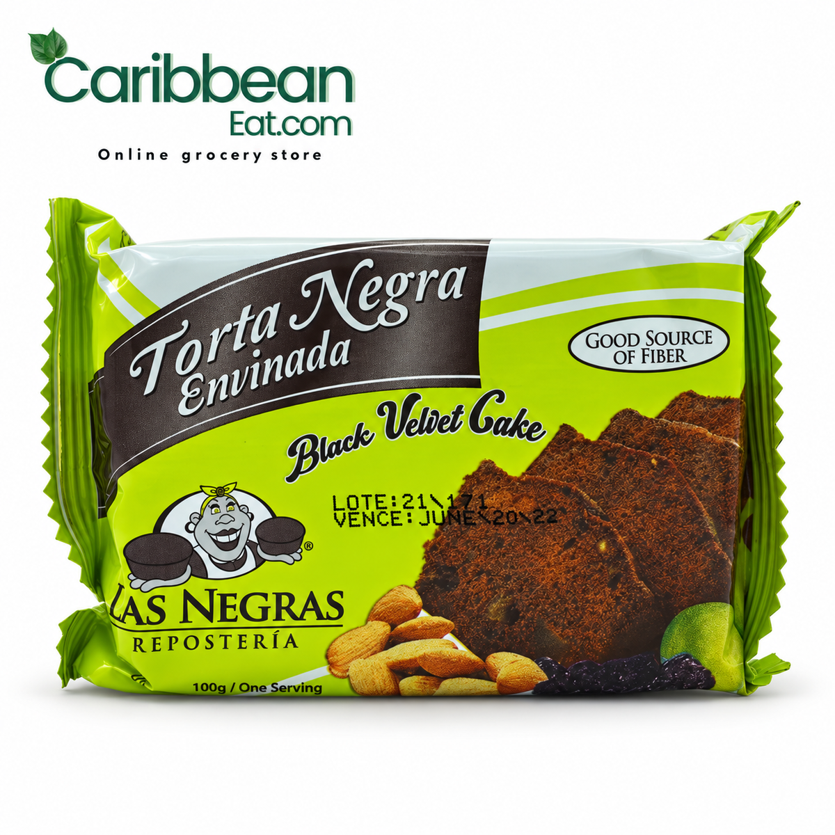 Las Negras Torta Negra Envinada Black Velvet Cake 100 g