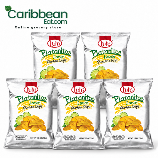 Lulu Plantain Chips Limón 2.5 oz 5 Pack