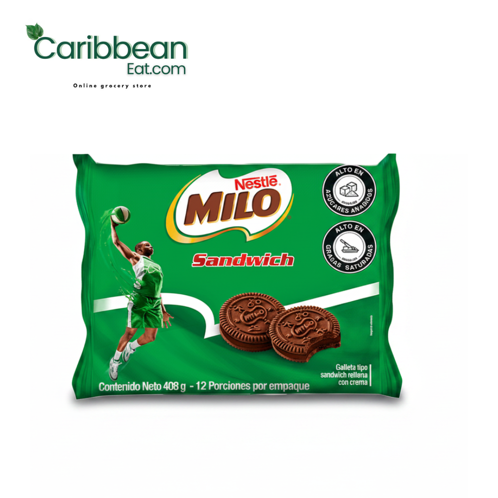 Milo Sandwich Cookies 12 Pack with creamy Milo filling.