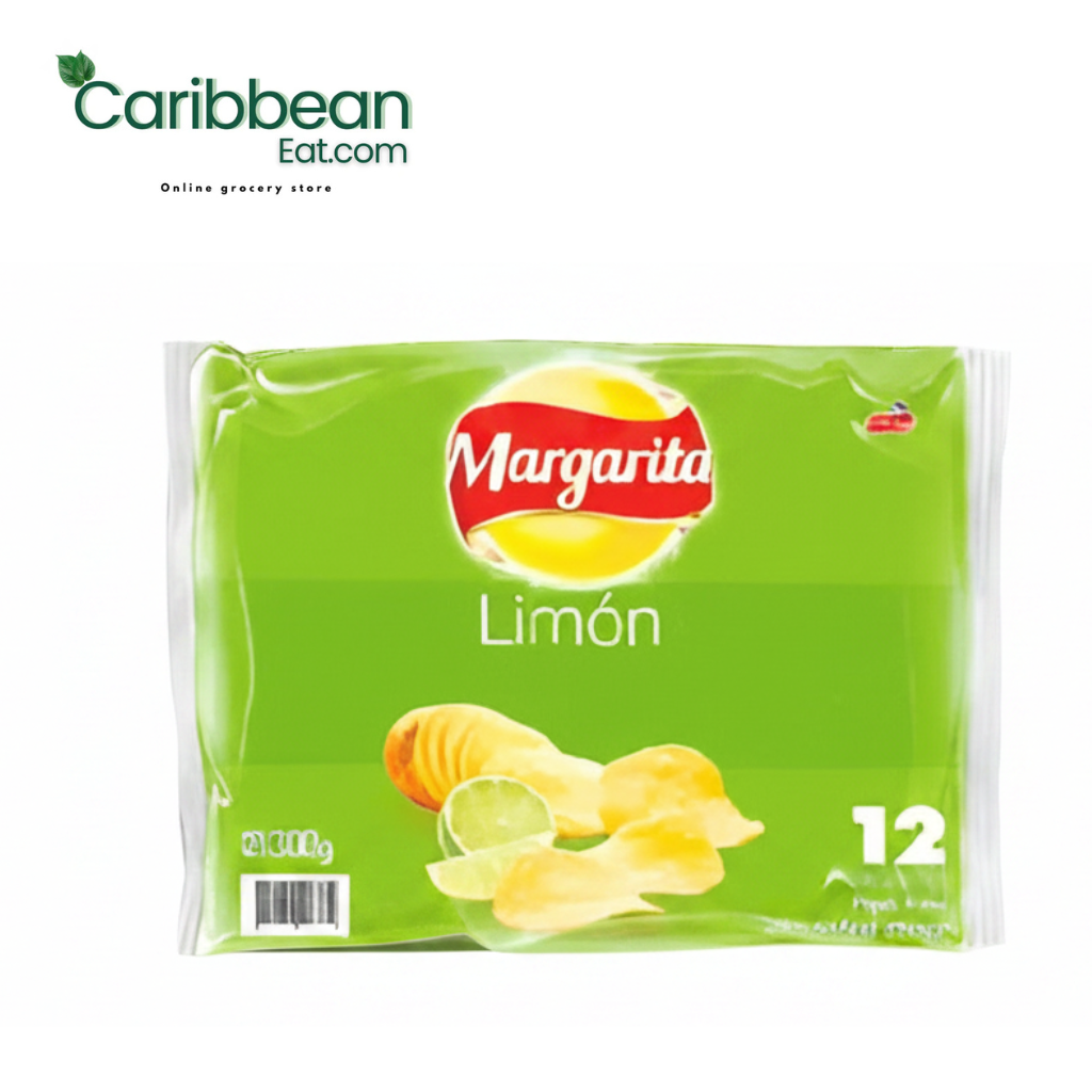 Papas Margarita Limón 25g 12 Pack, authentic Colombian lime potato chips.