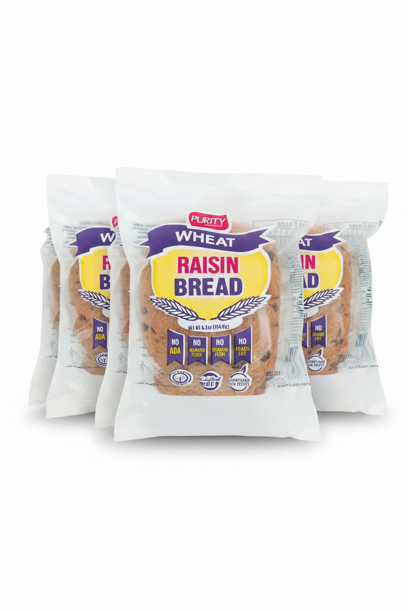 Purity raisin bread 155 g 3 pack