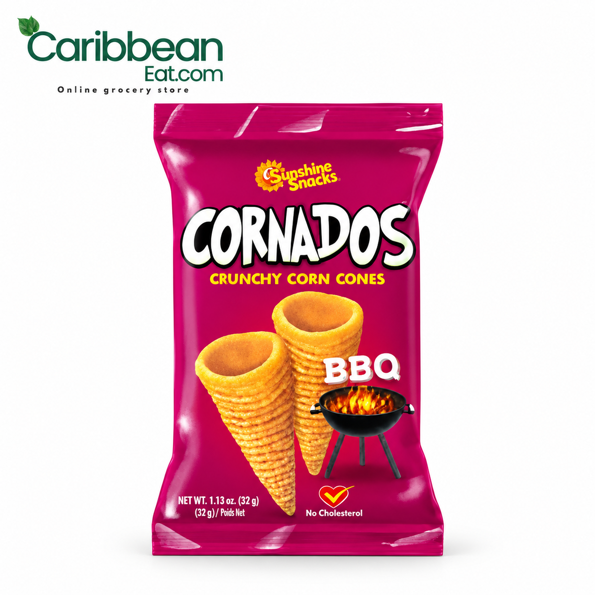Sunshine Cornados BBQ Crunchy Corn Cones 32 g 12 Pack